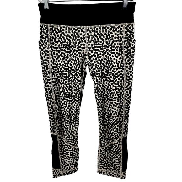 Lululemon Pace Rival Crop 22" Full-On Luxtreme Lycra Ace Spot Grain Black 6 - Picture 2 of 5